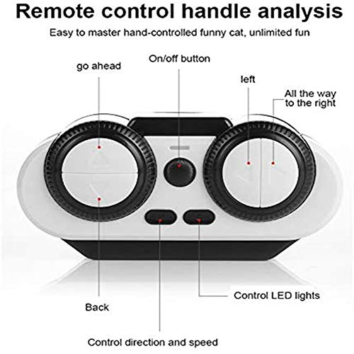 Wanguo Juguete De Gato Interactivo, Gato Toy Toy Remote Control Balance Car, Juguete De Gato Divertido Eléctrico con LED Y Plumas, Control Remoto Automático Equilibrio Inteligente CABA DE Cable