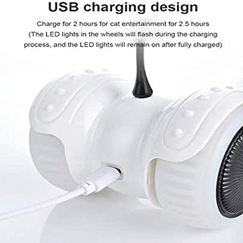 Wanguo Juguete De Gato Interactivo, Gato Toy Toy Remote Control Balance Car, Juguete De Gato Divertido Eléctrico con LED Y Plumas, Control Remoto Automático Equilibrio Inteligente CABA DE Cable
