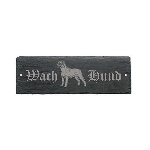 wetterfestes Cartel « Wachhund Bull Mastiff » placa perro Puerta (22 x 8 cm – Perro Dog