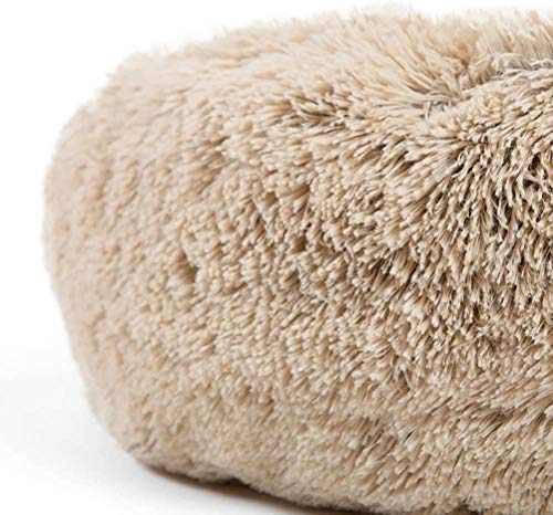 WSJYP Cama para Perros, Peluche Shag Fuax Fur Donut para Gatos Pequeños, Medianos, Grandes y Extra Grandes,S