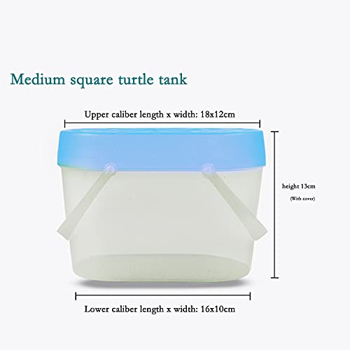 Xu Yuan Jia-Shop Tortuguera Pequeño Tanque de Tortugas Caja de cría de Mascotas Niños Portátil Portátil Medio Plástico Tortuga Tank Tortuguero (Size : Medium)