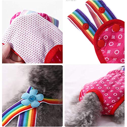 XYSQWZ Pantalones Fisiológicos para Mascotas Cachorro Perro Gato Rayas Coloridas Pantalones Cortos Ropa Interior Pañales Apretar La Correa Bragas Sanitarias Bragas (Color: Rayas Azules Tamaño: XL)