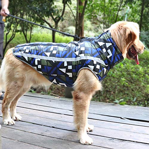 YHSW Ropa para Mascotas,Chaqueta Abrigada de Invierno,Chaleco Polar Reflectante Nocturno a Prueba Viento,Ropa Invierno Mascotas algodón Perros/medianos Grandes Deportiva (Graffiti Rojo,Verde)