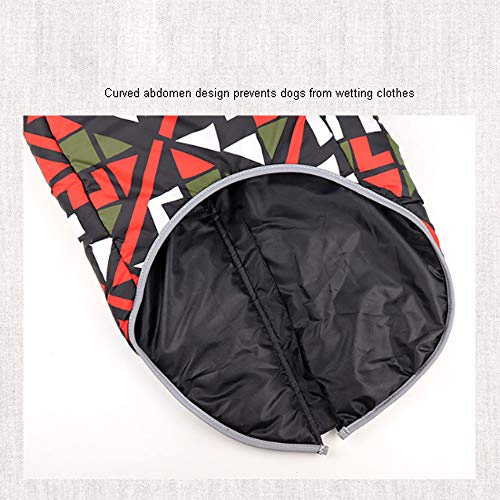 YHSW Ropa para Mascotas,Chaqueta Abrigada de Invierno,Chaleco Polar Reflectante Nocturno a Prueba Viento,Ropa Invierno Mascotas algodón Perros/medianos Grandes Deportiva (Graffiti Rojo,Verde)