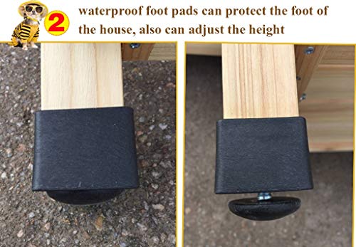 YOT Casa de Perros de Madera al Aire Libre con Porche Comida Bowl Storeroom Pet Log Cabin Style Kennel Resistente al Clima Impermeable Muebles para Mascotas para pequeños Animales Grandes