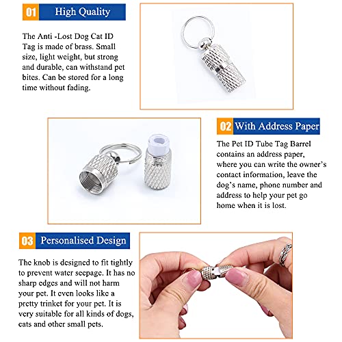 YouMen 8 Pcs ID Tag Colgante Perro Colgante de Identificación Anti-Perdido Etiqueta de DireccióN Incluida Dirección Teléfono Colgante identificativo para Animales por Perros Gatos Y Otros Animales
