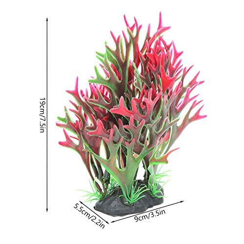 Zerodis Planta de Agua Artificial, corales Cuerno de Ciervo, decoración de Acuario, Adorno, Planta de simulación vívida, Criatura Realista, plástico Suave, pecera, Paisaje(#2)