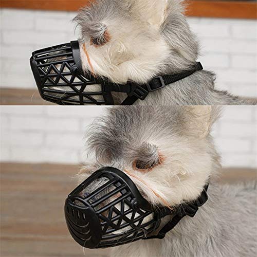 ZUOLUO Bozal para Perros Bozal Perro Pequeño Bozales de Perro para Evitar ladrar Bozal para Perros Bull Terrier Bozal para Perros medianos Black,Size-1