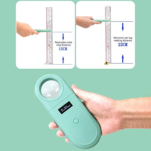 ZXGQF Lector para Mascotas, Microchip RFID Reader, Etiquetas FDX-B de 134.2 kHz Lector portátil de Chips de Animales de Mano para ISO 11784/11785, FDX-B