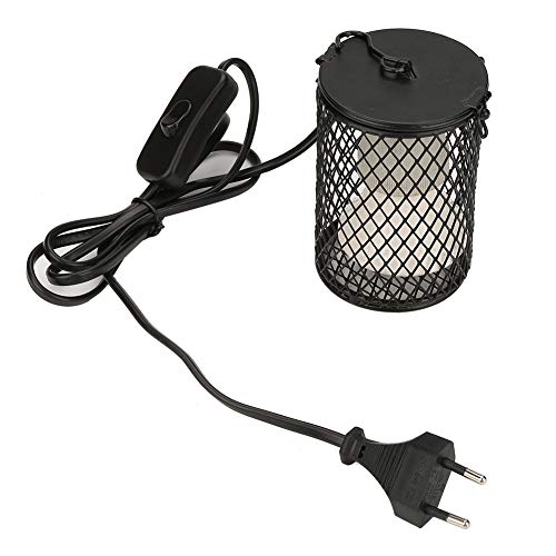 100W Lámpara de Calor para Reptil, Lámpara de Bombilla de Calor de Cerámica Infrarroja para Tortugas, Polluelos, Lagarto, Serpiente(Negro UE)