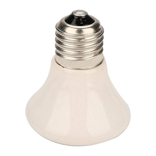 100W Lámpara de Calor para Reptil, Lámpara de Bombilla de Calor de Cerámica Infrarroja para Tortugas, Polluelos, Lagarto, Serpiente(Negro UE)