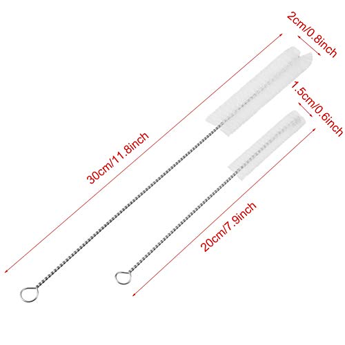 2 Unids Cepillo de Limpieza para Acuario Cepillo de Acero Inoxidable para Limpieza de Peces de Acuario Filtro de Tanque de Bomba de Agua Tubo