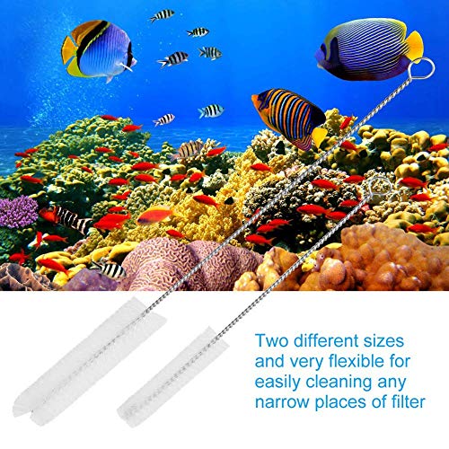 2 Unids Cepillo de Limpieza para Acuario Cepillo de Acero Inoxidable para Limpieza de Peces de Acuario Filtro de Tanque de Bomba de Agua Tubo
