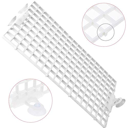 4 Piezas Bandeja Separadora para Acuario,Tablero de Segregación con Abrazaderas para Acuario Bandeja de Separador de Acuario (Blanco)