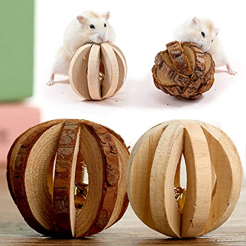 5 Piezas Juguetes para Masticar Conejos, Masticación Mascota Juguete Mascotas Bolas de Limpieza de Dientes para Hámster, Cobayas, Jerbos, Loros
