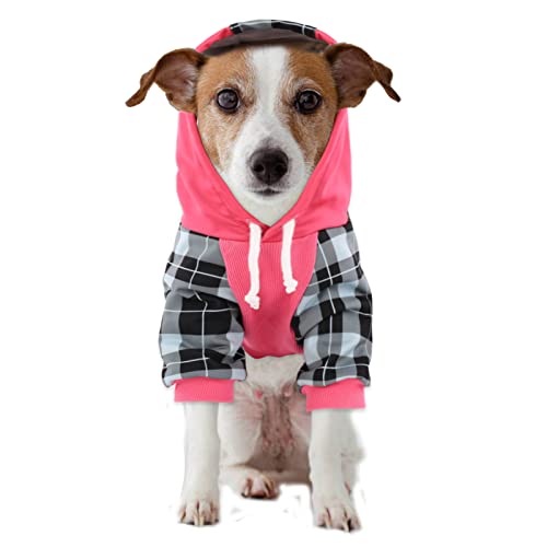 Abrigo cálido con capucha para perro, mono para mascotas, ropa para mascotas (XS, rosa)