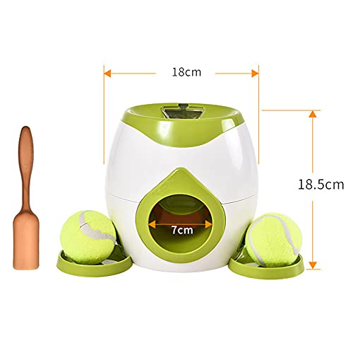 AHIN Máquina Lanzadora De Pelotas De Tenis, Tenis Máquina, Juguete Pelotas De Tenis para Mascotas, Alimentador Automático De Mascotas, con 2 Pelotas De Tenis Y Cuchara De Alimentación,Naranja