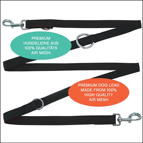 Amazon Brand - Umi - Correa de Perro 2m, Ajustable en 3 Posiciones, Air Mesh, para Perros pequeños y Grandes, Cachorros y Gatos, en Muchos Colores y Tallas Distintos, Negro, M