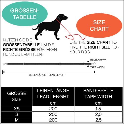 Amazon Brand - Umi - Correa de Perro 2m, Ajustable en 3 Posiciones, Air Mesh, para Perros pequeños y Grandes, Cachorros y Gatos, en Muchos Colores y Tallas Distintos, Negro, M