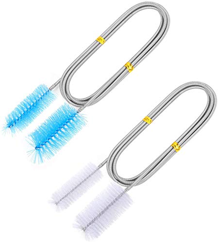 Ambolio 2 Piezas,Cepillo de Limpieza para acuarios,Cepillo Limpieza para Acuarios,Limpiadores Tubos Cepillo para Mangueras,Tubos Flexibles de Doble Tanque,155cm (2 Piezas)