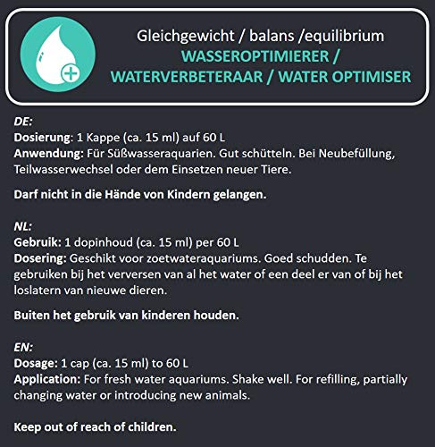 AQUANIQUE Optimizador de Agua 250 ml, purificador de Agua Acuario, para 1.000 litros, Productos para el Cuidado del Agua, Cuidado del Acuario