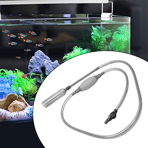 Baoblaze Tanque de Peces, Cambio de Agua, Limpiador de Grava, Flujo Manual, Tubo Suave Ajustable para Cambio de Agua - Gris