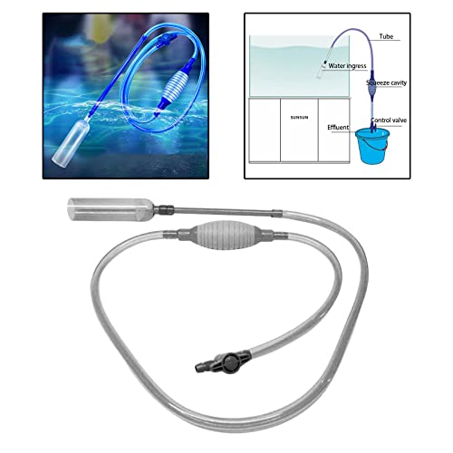 Baoblaze Tanque de Peces, Cambio de Agua, Limpiador de Grava, Flujo Manual, Tubo Suave Ajustable para Cambio de Agua - Gris
