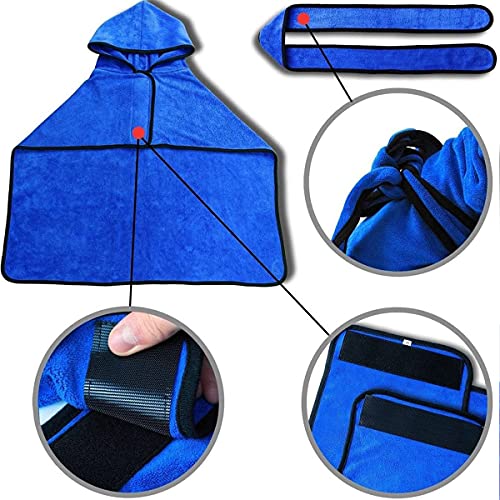 Barrageon Albornoz Mascotas Perros Toalla Baño Abrigo Set Mascotas Masaje Grooming Guantes Baño Microfibra Secado Absorbente Rápido Ajustables (XS-Gris)