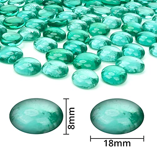 BELLE VOUS Piedras Decorativas Cristal Verdes 2 kg Piedras Decorativas para Jarrones 18 mm Planas - Piedras Colores Decoracion Bodas/Fiestas – Centros de Mesa y Decoración de Acuario