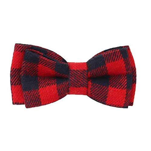 Berrywho Collar Del Animal Doméstico Del Gato Pajaritas Collares Collar Gatito Lindo Con El Clásico De La Tela Escocesa De La Pajarita De Bell Ajustable Para Mascotas Rojo