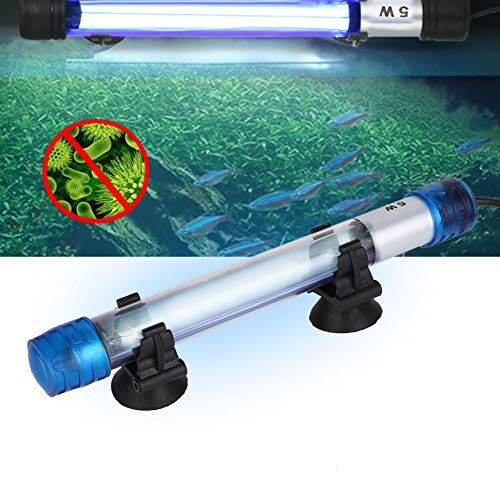 Biunixin Venta Loca Luz UV Sumergible, lámpara de desinfección esterilizador UV para Acuario(5W)