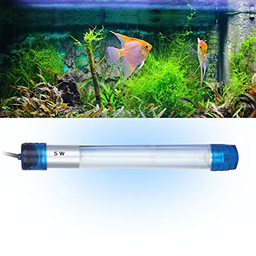 Biunixin Venta Loca Luz UV Sumergible, lámpara de desinfección esterilizador UV para Acuario(5W)