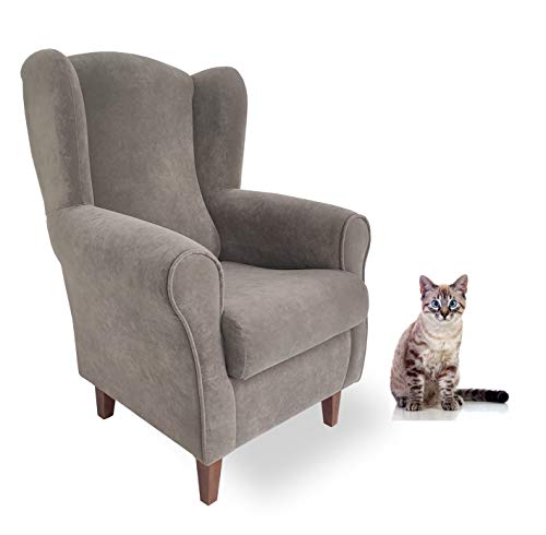 Butaca Antirañazos. Tela Especial para Gatos/Animales. Tela Antimanchas- Aterciopelada/Anti-Gatos (Medidas: 103 * 74 * 77 cm) Gris