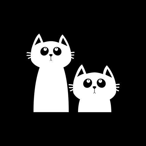 Calcomanía Dos gatos mirando hacia arriba Animal Pet Pet Vinyl Coche Pegatina Negro Plata (Color Name : Silver)