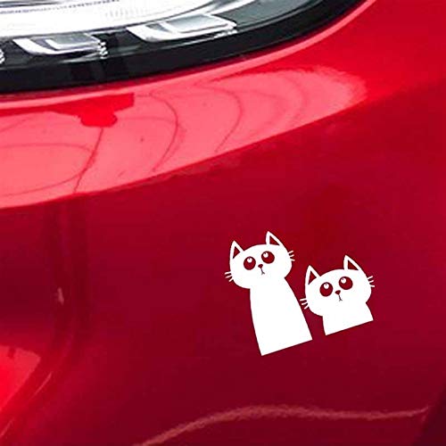 Calcomanía Dos gatos mirando hacia arriba Animal Pet Pet Vinyl Coche Pegatina Negro Plata (Color Name : Silver)
