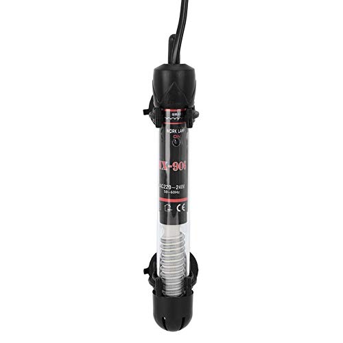 Calentador de Acuario, 220-240 V EU Plug Calentador de pecera de Temperatura Ajustable con Indicador de Encendido con 2 ventosas para Agua Salada Marina y Agua Dulce(200W)