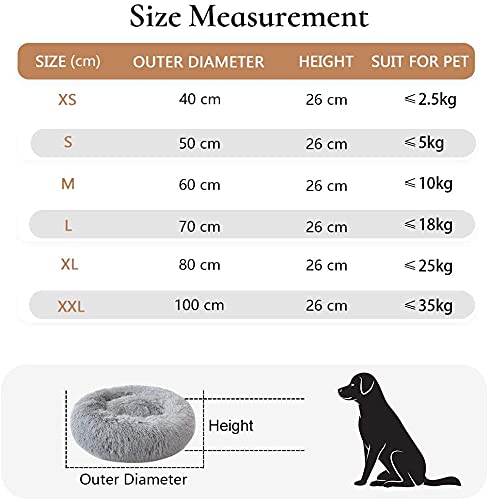 Cama de peluche para gatos y perros, cama redonda de peluche, donut para gatos y perros, suave y redonda para gatos y perros, cama para dormir para mascotas en nuez