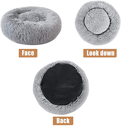 Cama de peluche para gatos y perros, cama redonda de peluche, donut para gatos y perros, suave y redonda para gatos y perros, cama para dormir para mascotas en nuez