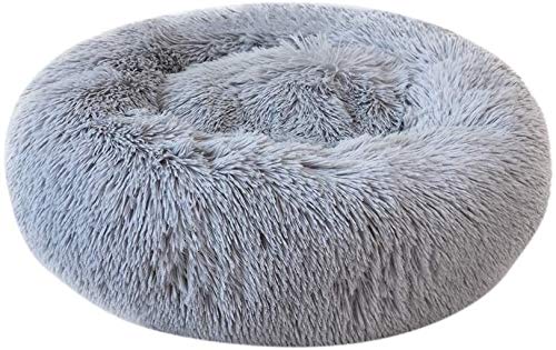 Cama de peluche para gatos y perros, cama redonda de peluche, donut para gatos y perros, suave y redonda para gatos y perros, cama para dormir para mascotas en nuez