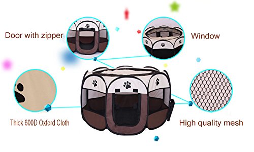 Cama para mascotas, portátil, plegable, de tela para jugar a mascotas, cachorros, perros, gatos, conejos, cobayas, corrales, corrales de juegos