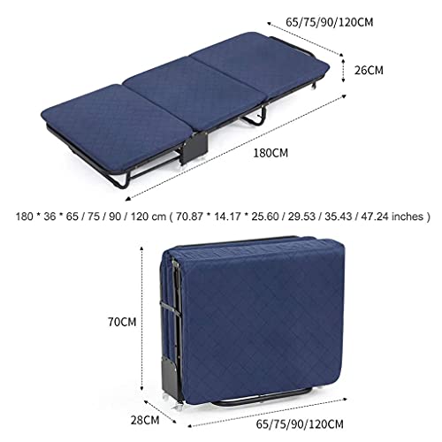 Cama plegable Oficina individual Pausa para el almuerzo Cama Siesta Hogar 3 Cama de esponja plegable Camping al aire libre Cama de campamento Fundas para muebles de patio (Color: B, Tamaño: 65cm)