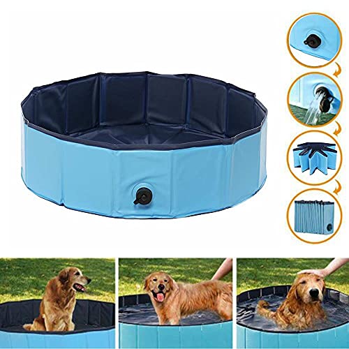 Cama Plegable para casa de natación para Perros de 80 * 20 cm, Piscina de Verano, plástico Duro, Plegable, Plegable, para Perros, Piscina para Mascotas, Perro para Mascotas Plegable