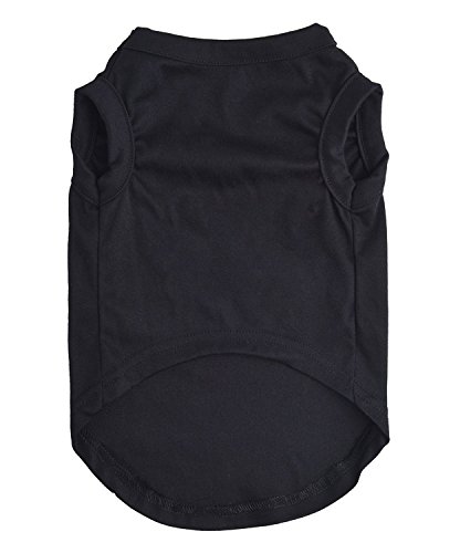 Camisa para Perro Camisetas Ropa de Verano para Cachorros Camiseta sin Mangas para Perros Chaleco Sudadera para Perro Pequeño Perro Mediano M,Negro