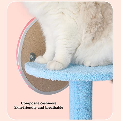Candy Cat Tree Cat Tower Apartment, Columna rascadora de sisal, Marco Escalada para Gatos con Divertido Colgante de Gato, Nido de Gato, Adecuado para Actividades en Interiores (26/38/53/60 Pulgadas)