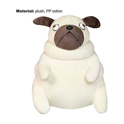 Cojín de felpa de pug gordo, suave, textura superior, relleno completo, lindo pug perro, cojín de felpa pequeño portátil regordete, muñeca de animal relleno para decoración del hogar-1