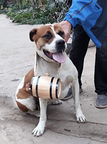 Collar de barril de rescate de St Bernard, collar de barril de San Bernardo para perro, barril de 1/2 litros con aros ajustables para mascotas (barril de 3/4 litros)
