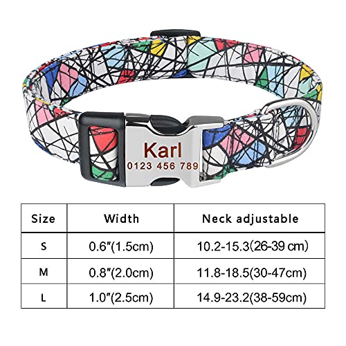 Collares para perros pequeños, medianos y grandes para cachorros, collares para perros unisex personalizados, collares de nailon ajustables, collar con nombre grabado personalizado-Color_Tangra