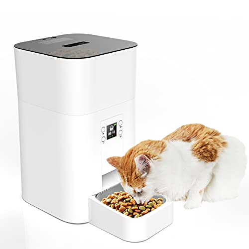 Comedero Automatico 4.5L, Comedero Perro Gatos, Dispensador Inteligente Comida Mascotas de 4 Comidas