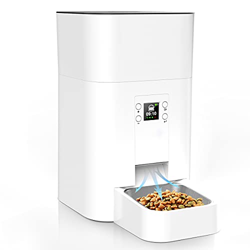 Comedero Automatico 4.5L, Comedero Perro Gatos, Dispensador Inteligente Comida Mascotas de 4 Comidas
