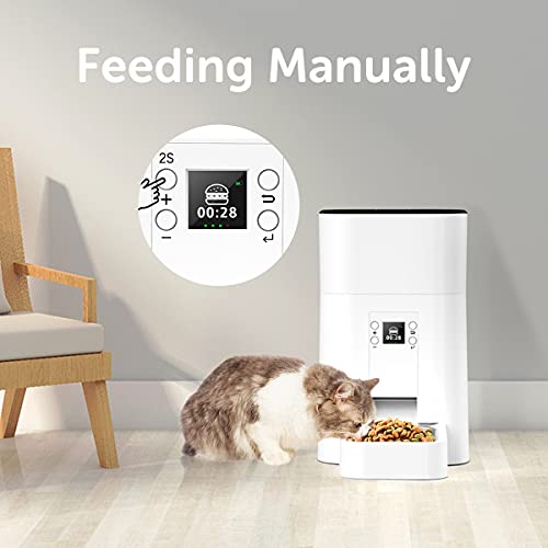 Comedero Automatico 4.5L, Comedero Perro Gatos, Dispensador Inteligente Comida Mascotas de 4 Comidas